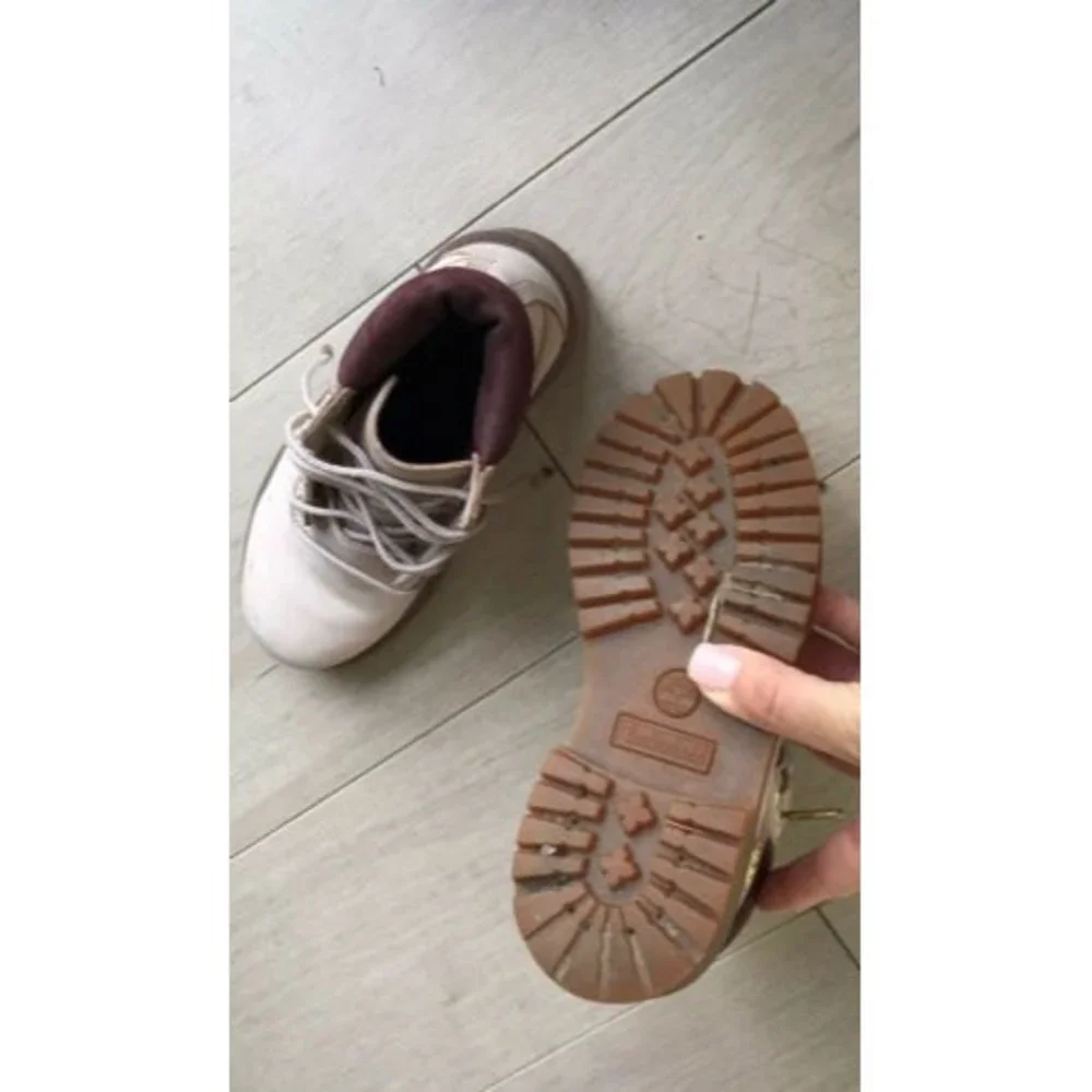 Timberland Girls Ankle Boots A1630 Taupe Lace Up Size 13 Nubuck Leather